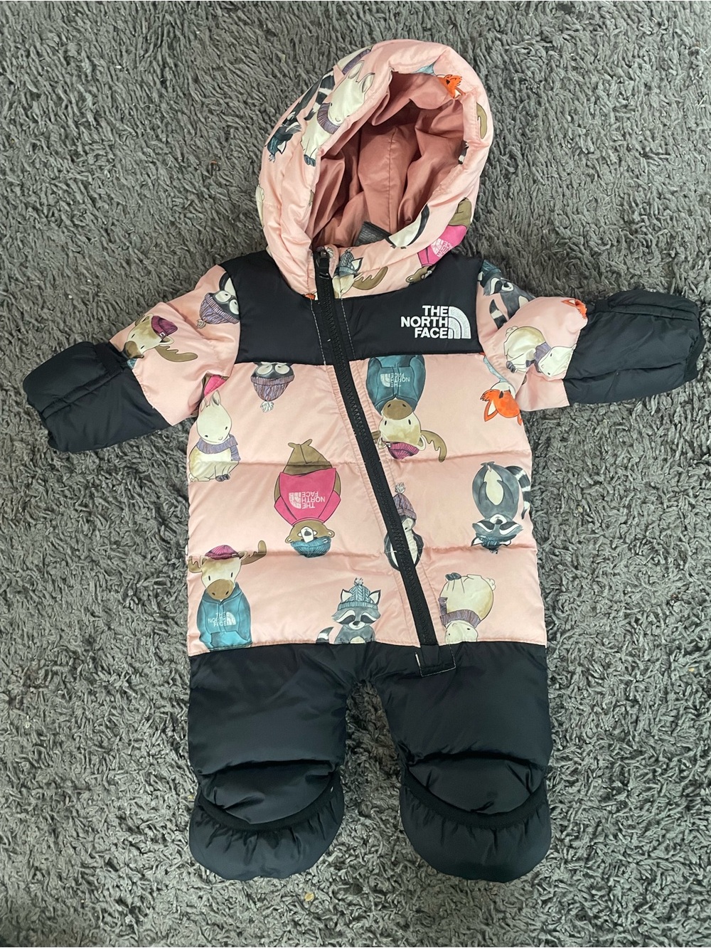 The North Face Baby Snow Suit - Pink Animal Print